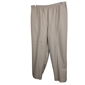 Alfred Dunner Khaki Flat Front Mature Office Wear Grannycore Slacks Causal 16P
